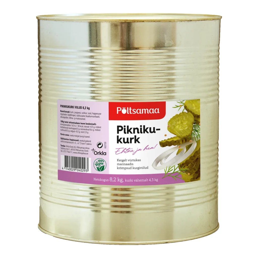 Põltsamaa Piknikukurk viilud 8,2 kg