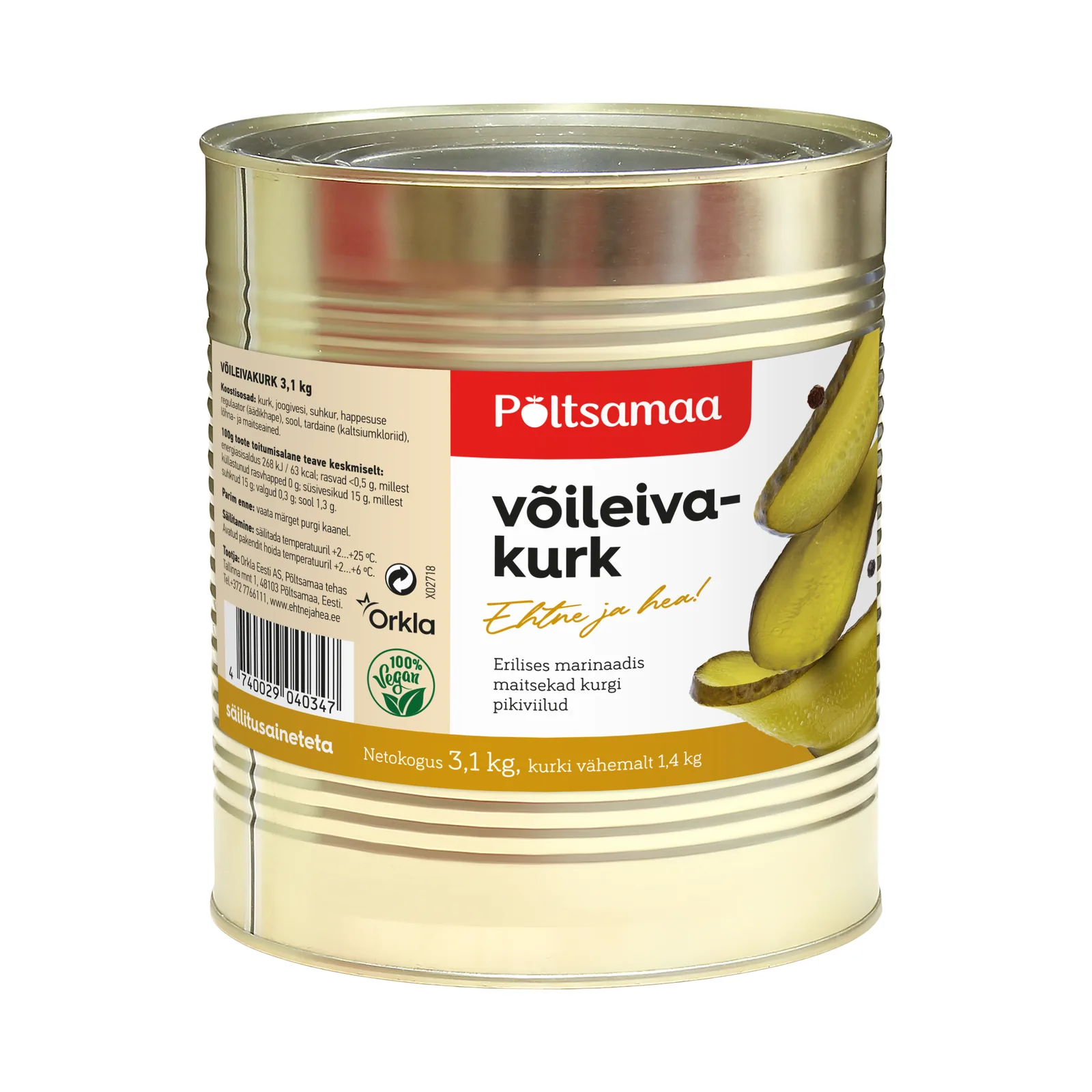 Põltsamaa Võileivakurk 3,1 kg
